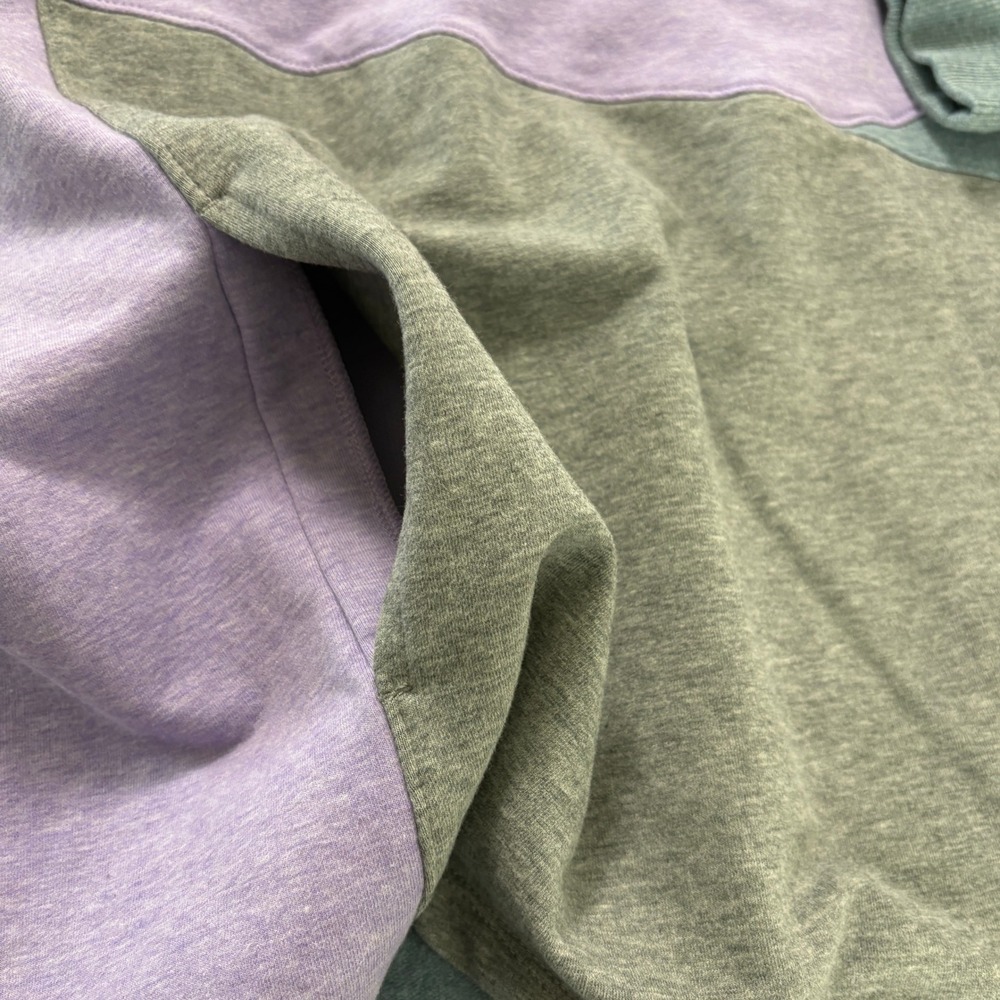 LL Bean Colorblock Funnel Neck Sweatshirt Womens 3X Plus Purple Grey Pockets - Picture 7 of 7